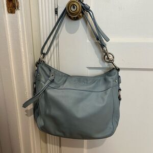 Coach Sky Blue Leather Shoulder Bag